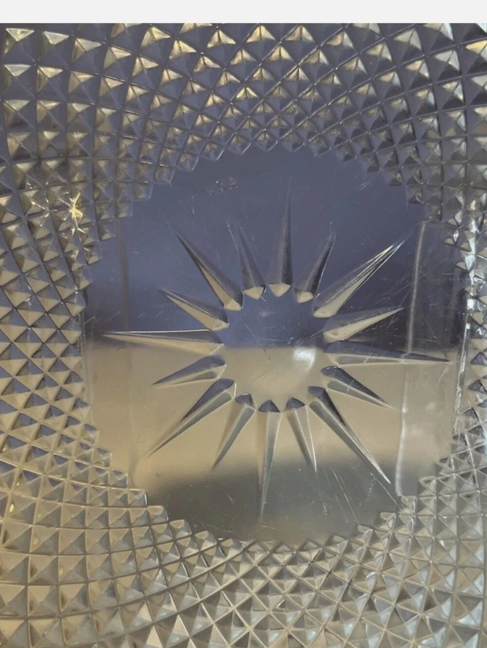 Clear Cut Glass Serving Plate - Elegant Home Dining Platter